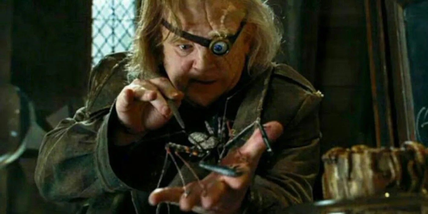 Mad Eye Moody casting the Engorgio spell on the spider in Harry Potter and the Goblet of Fire
