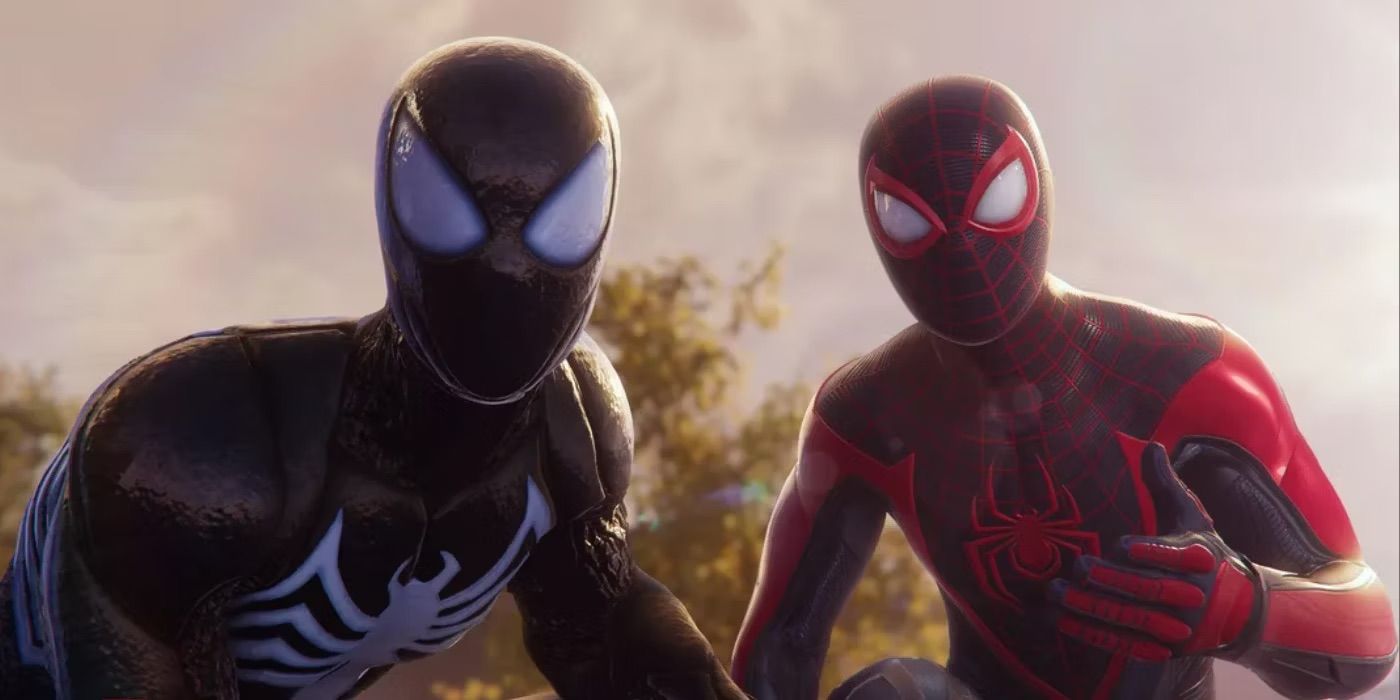 Marvel's Spider-Man 2 black suit peter and miles