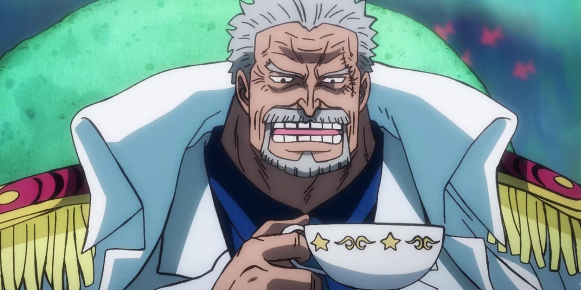 Monkey D Garp holding a cup in his hand (1)
