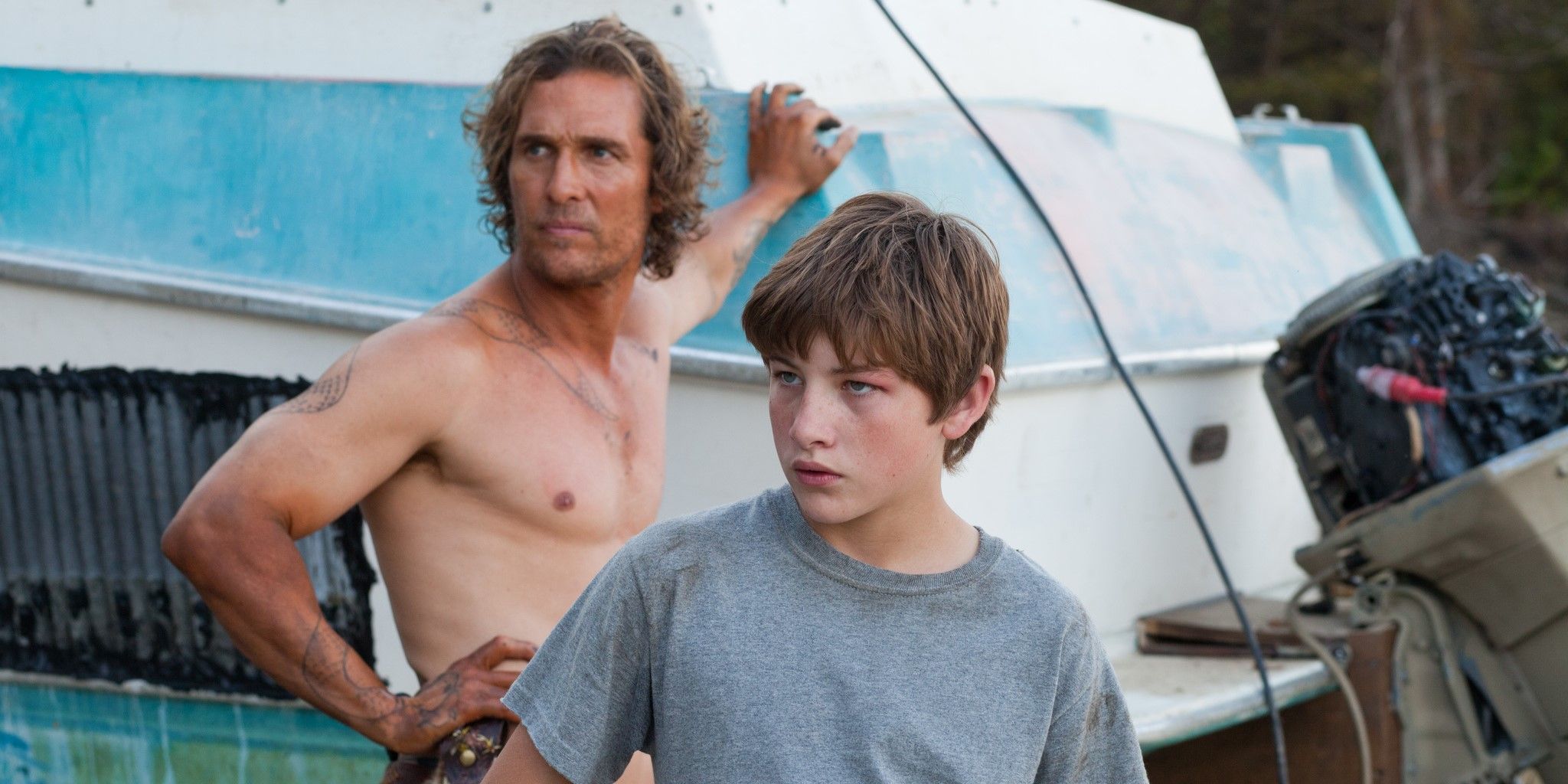 Matthew McConaughey and Tye Sheridan in 'Mud'