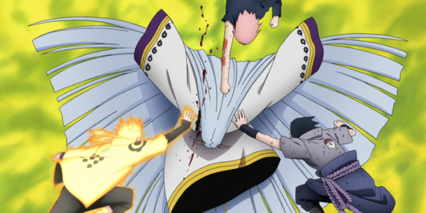 Naruto, Sasuke, and Sakura vs Kaguya