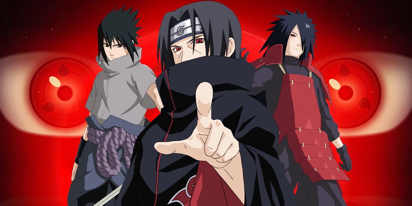 Itachi, Sasuke, and Madara Uchiha from Naruto