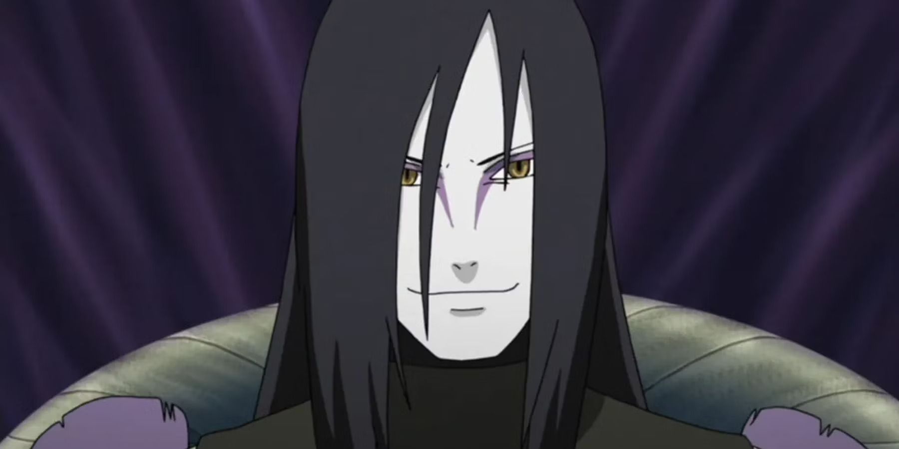 Orochimaru in Naruto, sitting on throne