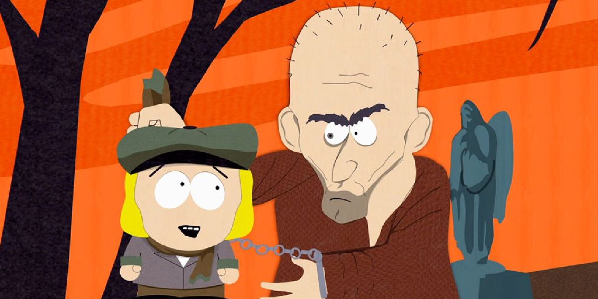 Pip is held by an escaped convict in the 'South Park' episode, "Pip."