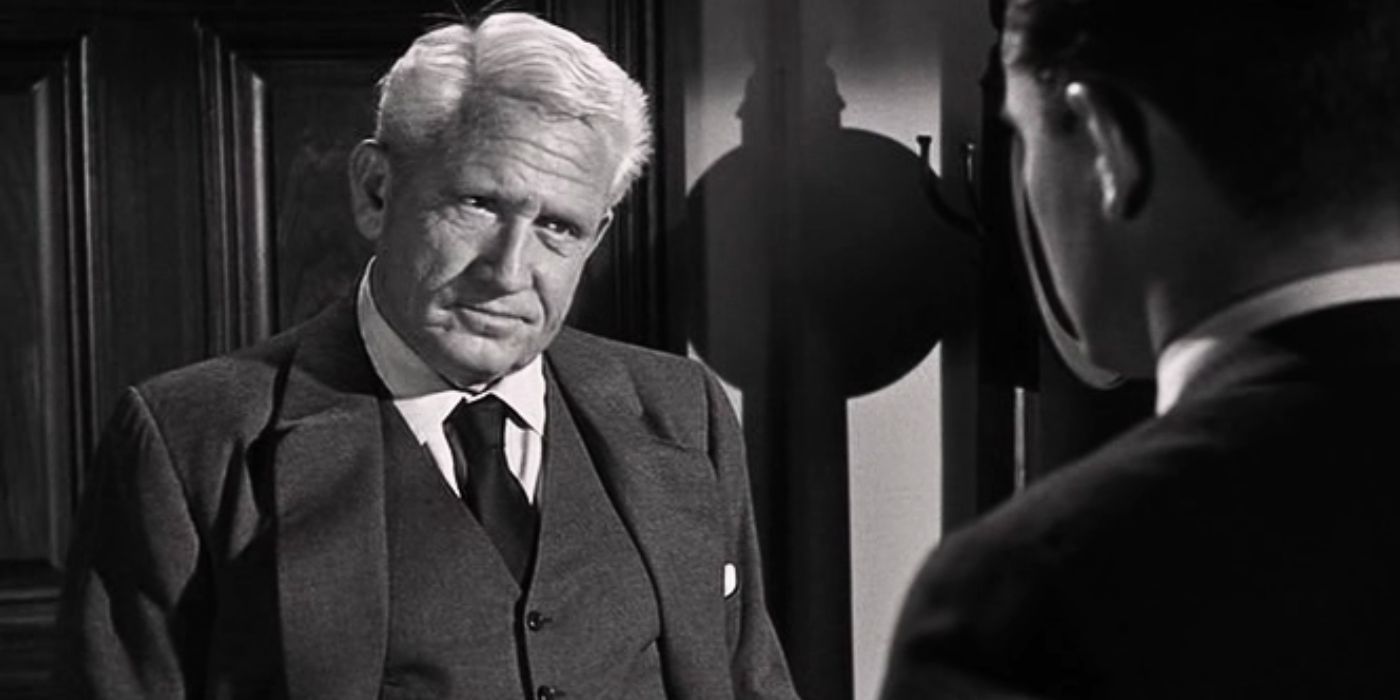 Spencer Tracy staring at someone in The Last Hurrah