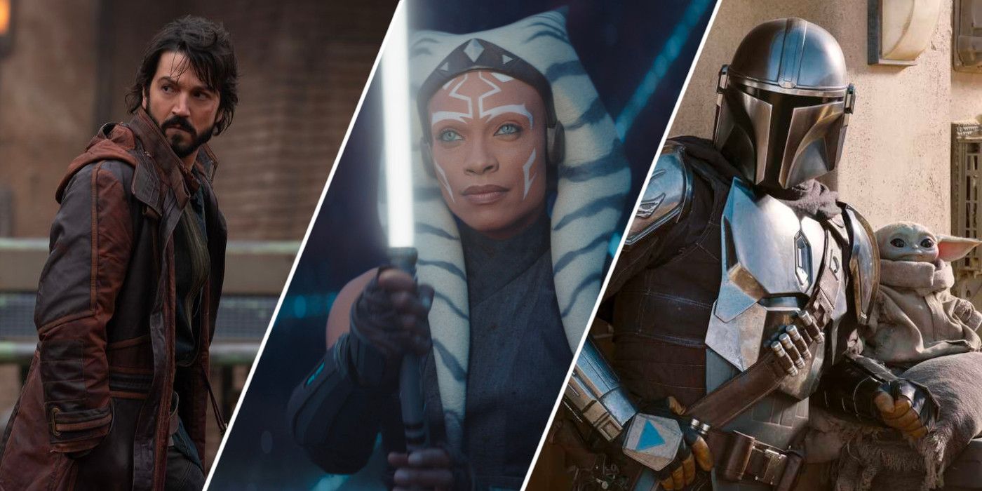 Stills from Andor, Ahsoka, and The Mandalorian