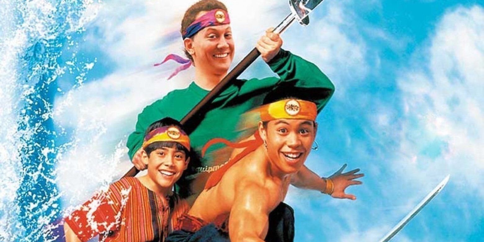 A promotional still for the movie Surf Ninjas