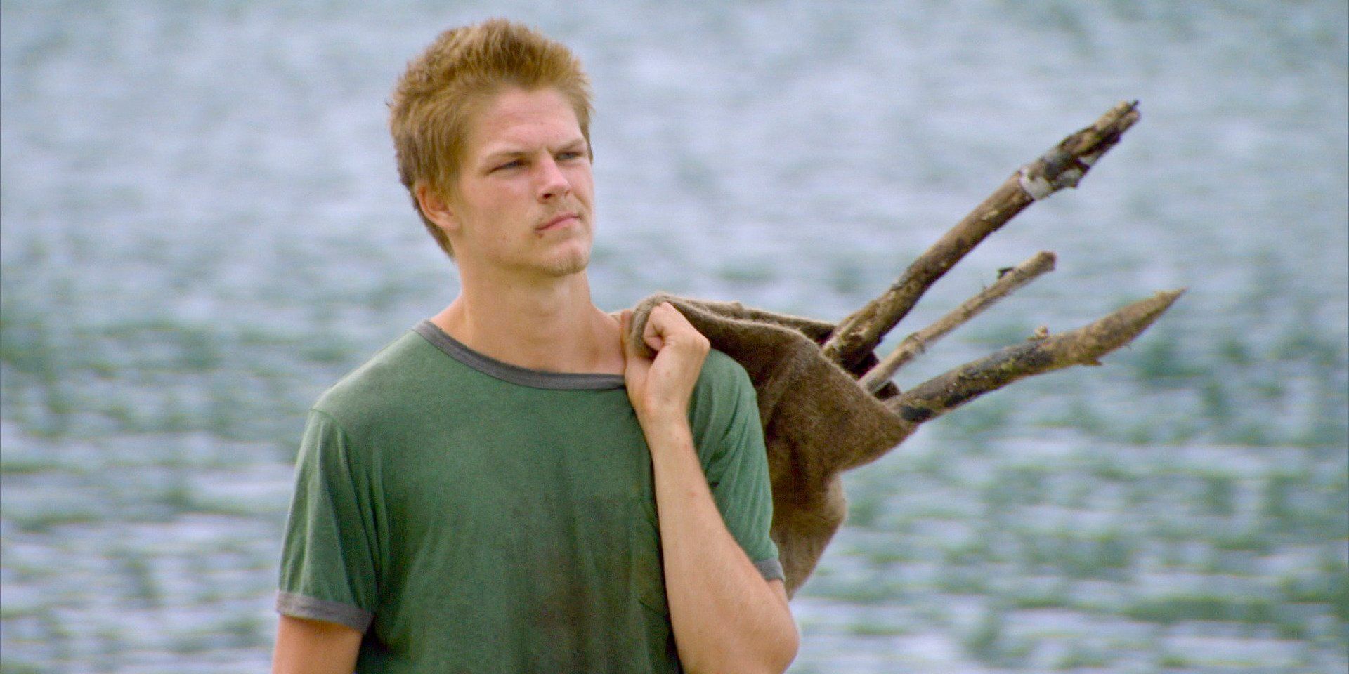 A still from Survivor featuring the contestant Spencer Bledsoe