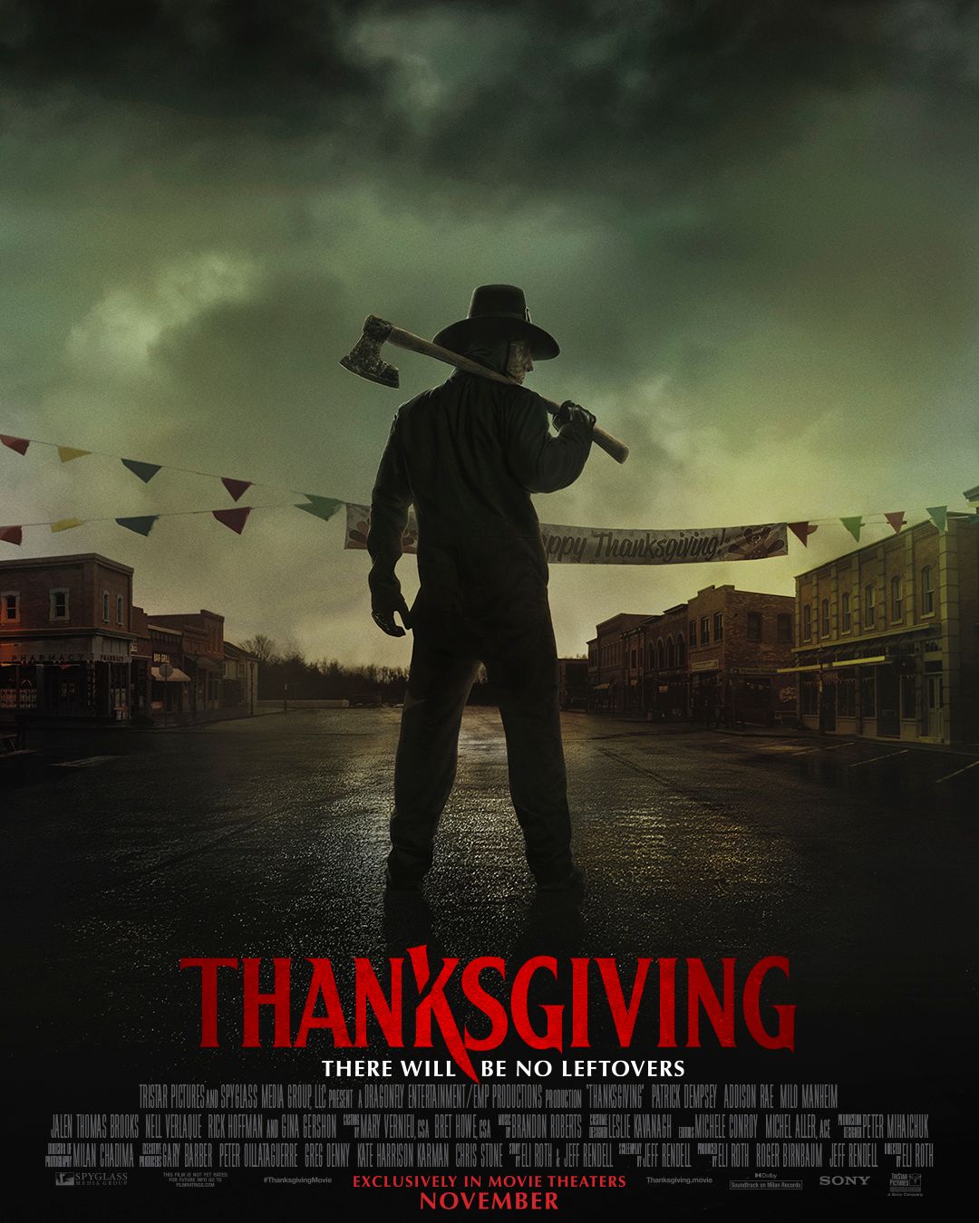 L’affiche « Thanksgiving » d’Eli Roth accueille un tueur armé d’une hache en ville