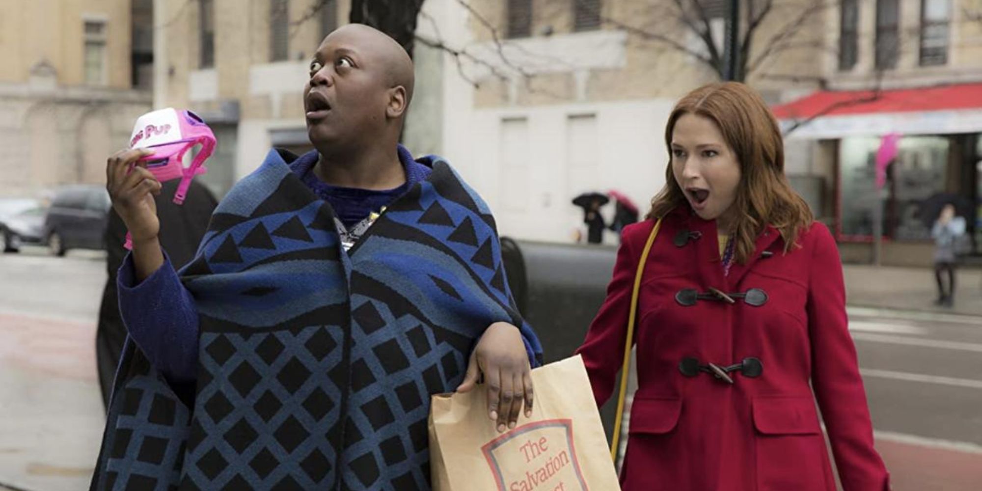 Titus and Kimmy from Unbreakable Kimmy Schmidt standing together