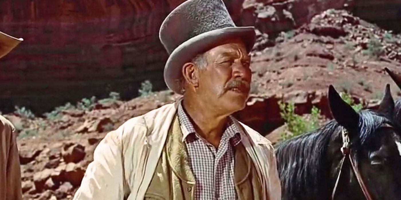 Ward Bond looking off into the distance in The Searchers (1956)