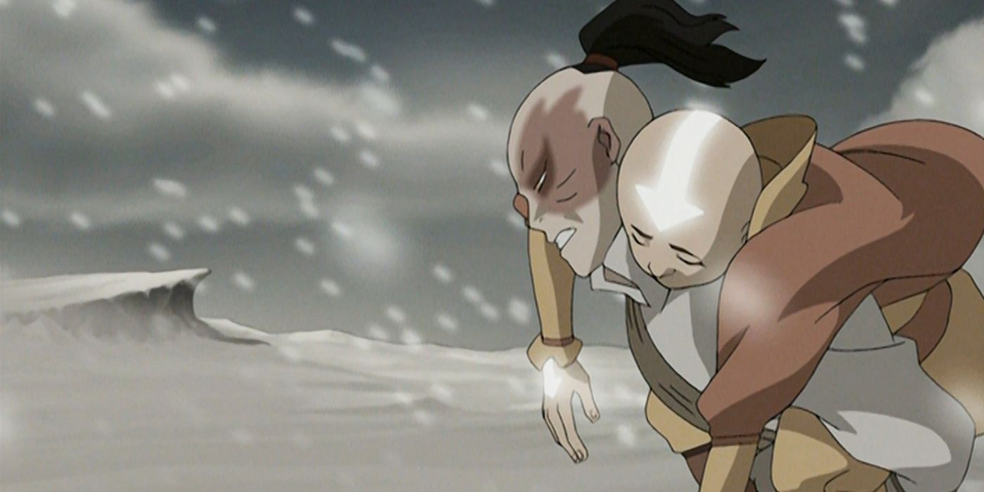 Zuko carries Aang in Avatar: The Last Airbender