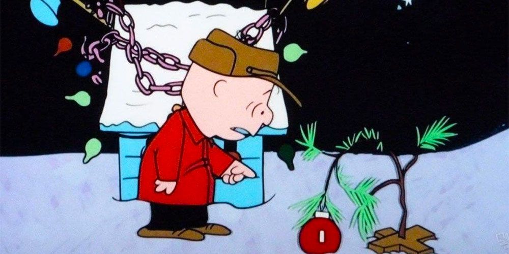 Charlie struggling with depression in A Charlie Brown Christmas