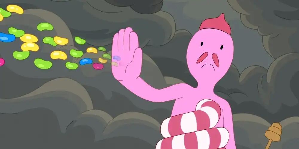 Alan Tudyk as Chatsberry unleashing his power as the candy elemental in Adventure Time