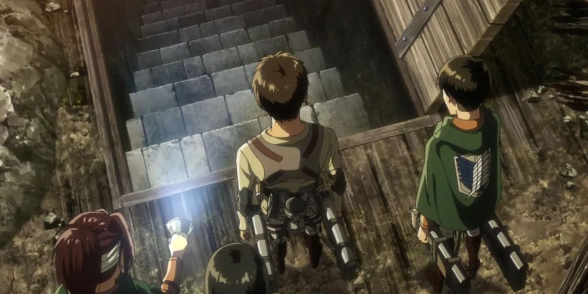 Eren and his team finally make it to the basement in Attack on Titan, Season 3 Episode 20, "That Day."