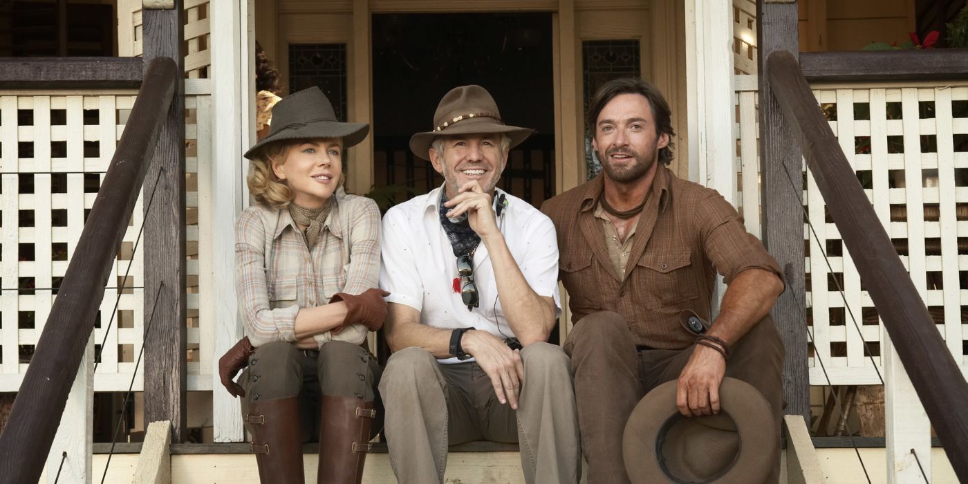 Nicole Kidman, Baz Luhrman et Hugh Jackman sur le tournage d'Australie 