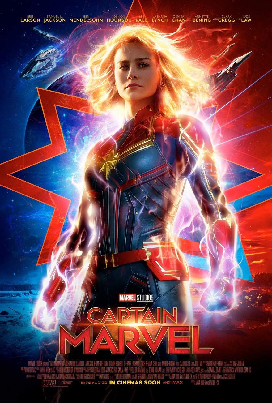 Capitã Marvel em seu pôster oficial do filme