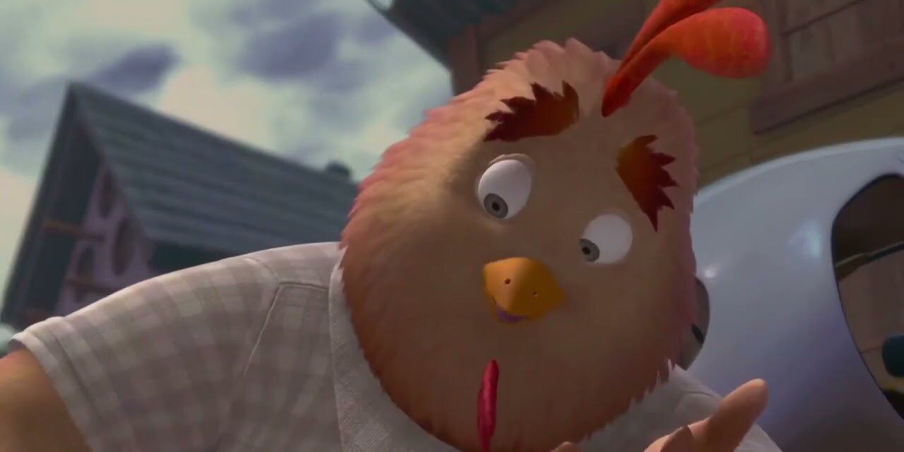 A still of the character Buck Cluck from Chicken Little