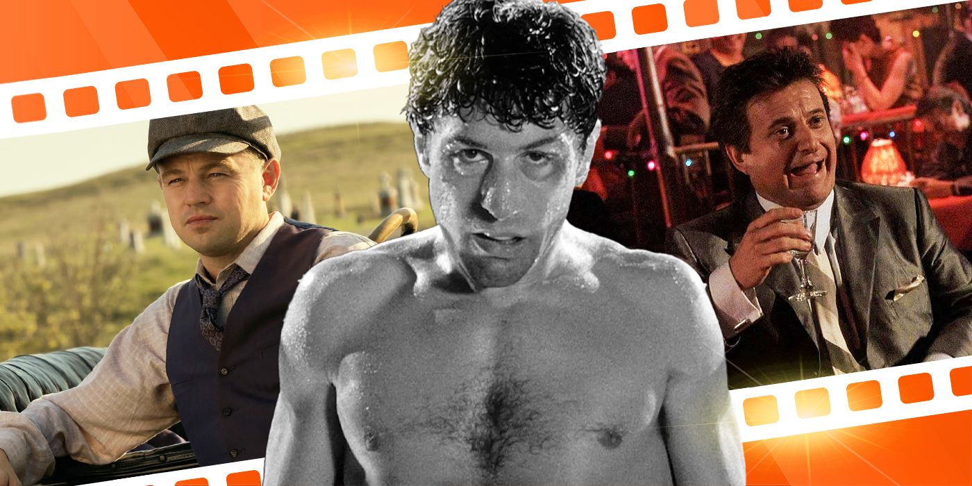 Blended image showing characters from Killers of the Flower Moon, Raging Bull, and Goodfellas.