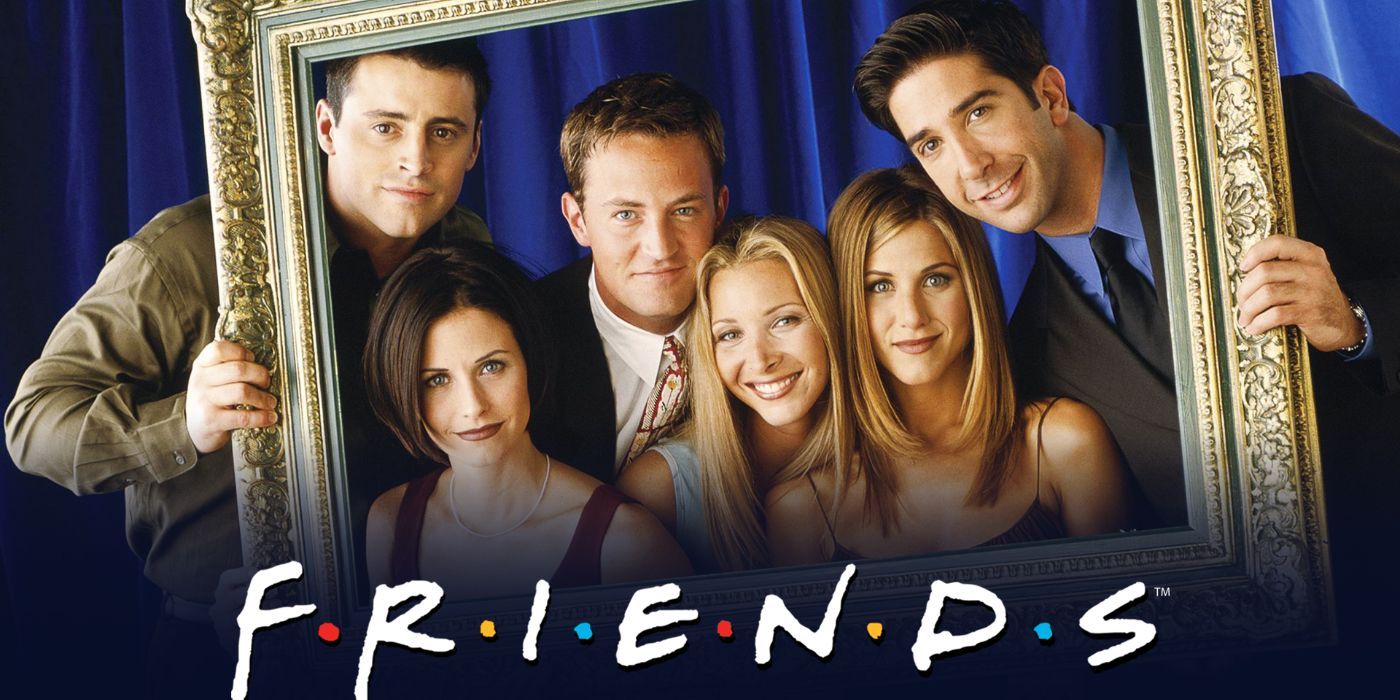 The main cast of Friends posing for a promo photo
