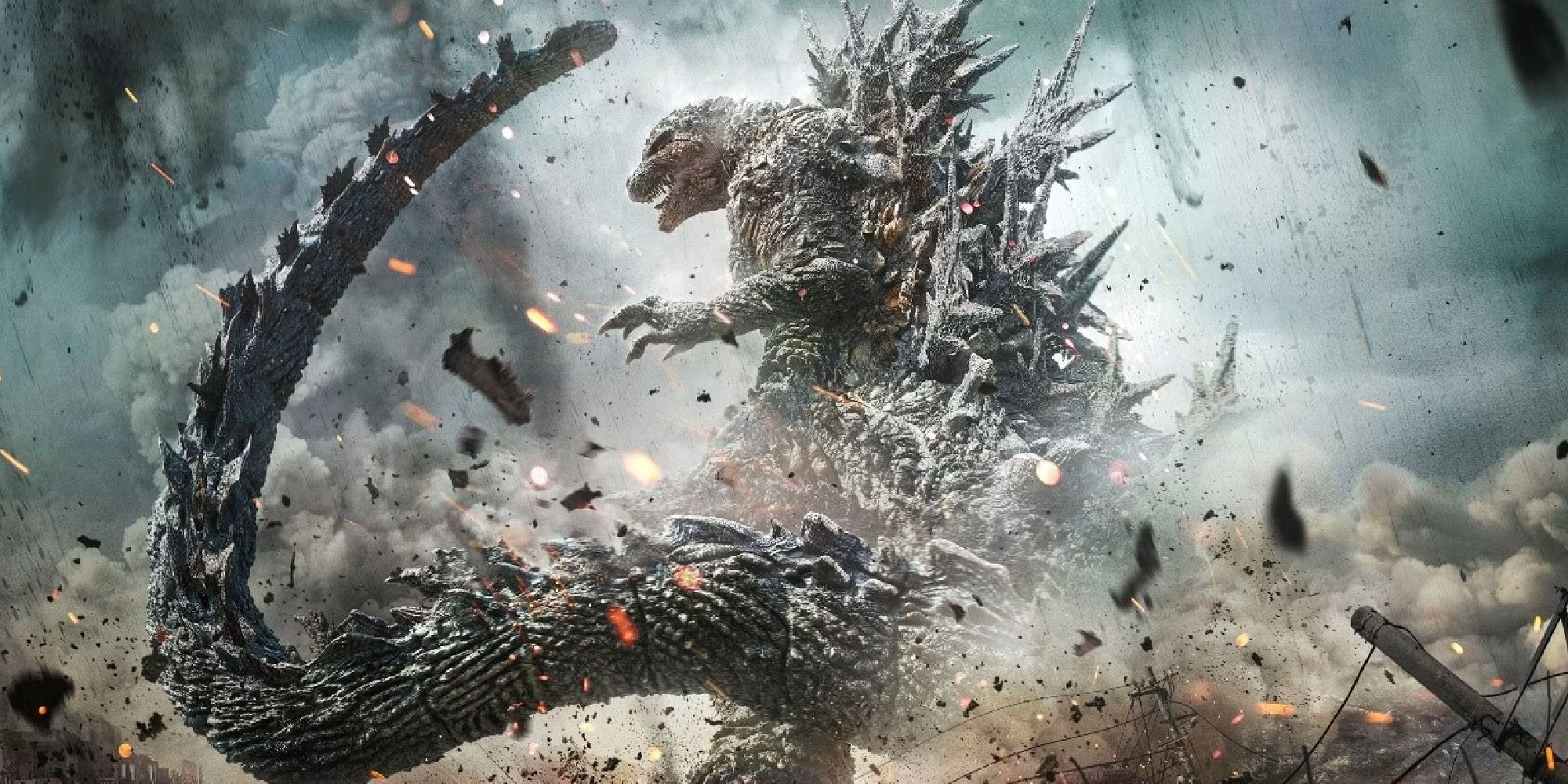 Godzilla causing chaos in 2023's Godzilla Minus One