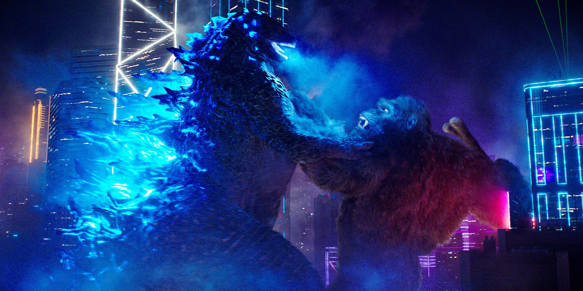 Godzilla fighting Kong in Godzilla vs. Kong - 2021
