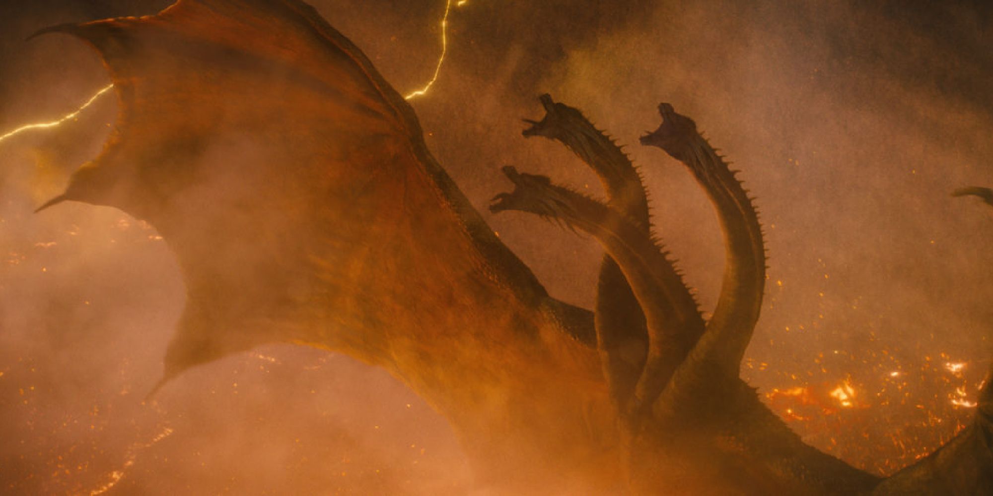 King Ghidorah rampages in Godzilla: King of the Monsters