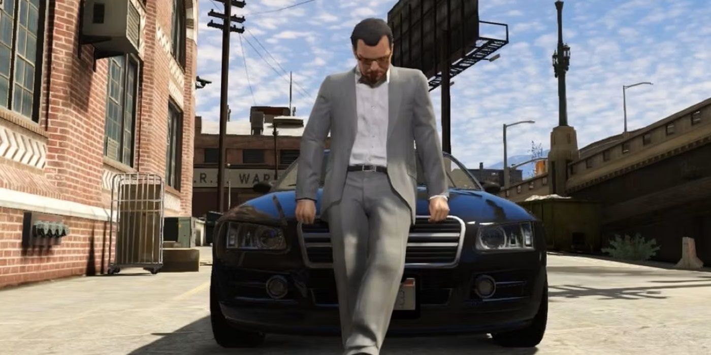 A man sitting on a car in Grand theft Auto V