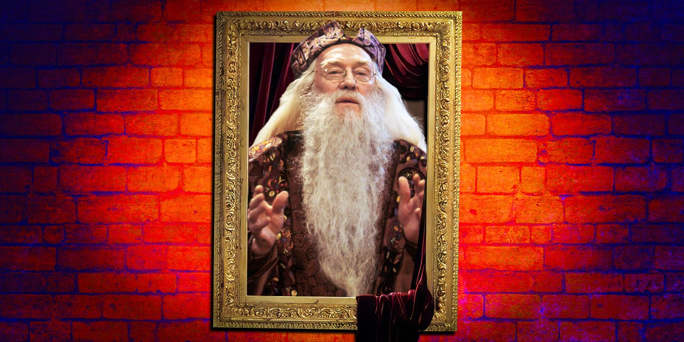 Richard Harris as Albus Dumbledore in Harry Potter and the Sorcerer's Stone in a picture frame