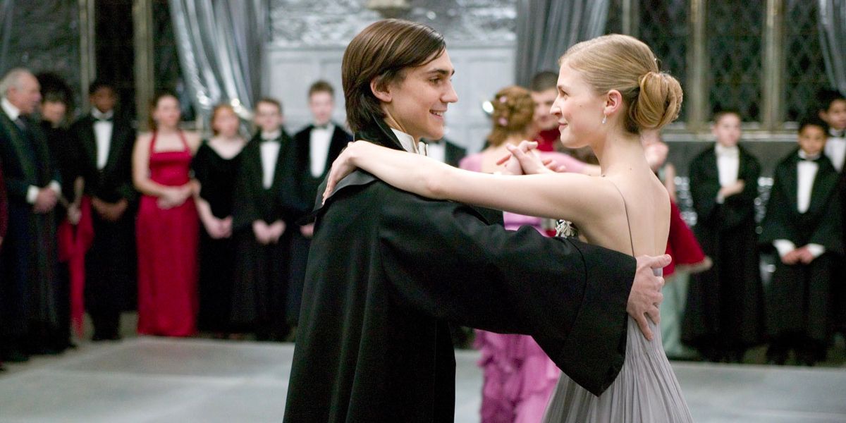 Fleur Delacour and Roger Davies dance together during the Yule Ball at Hogwarts.