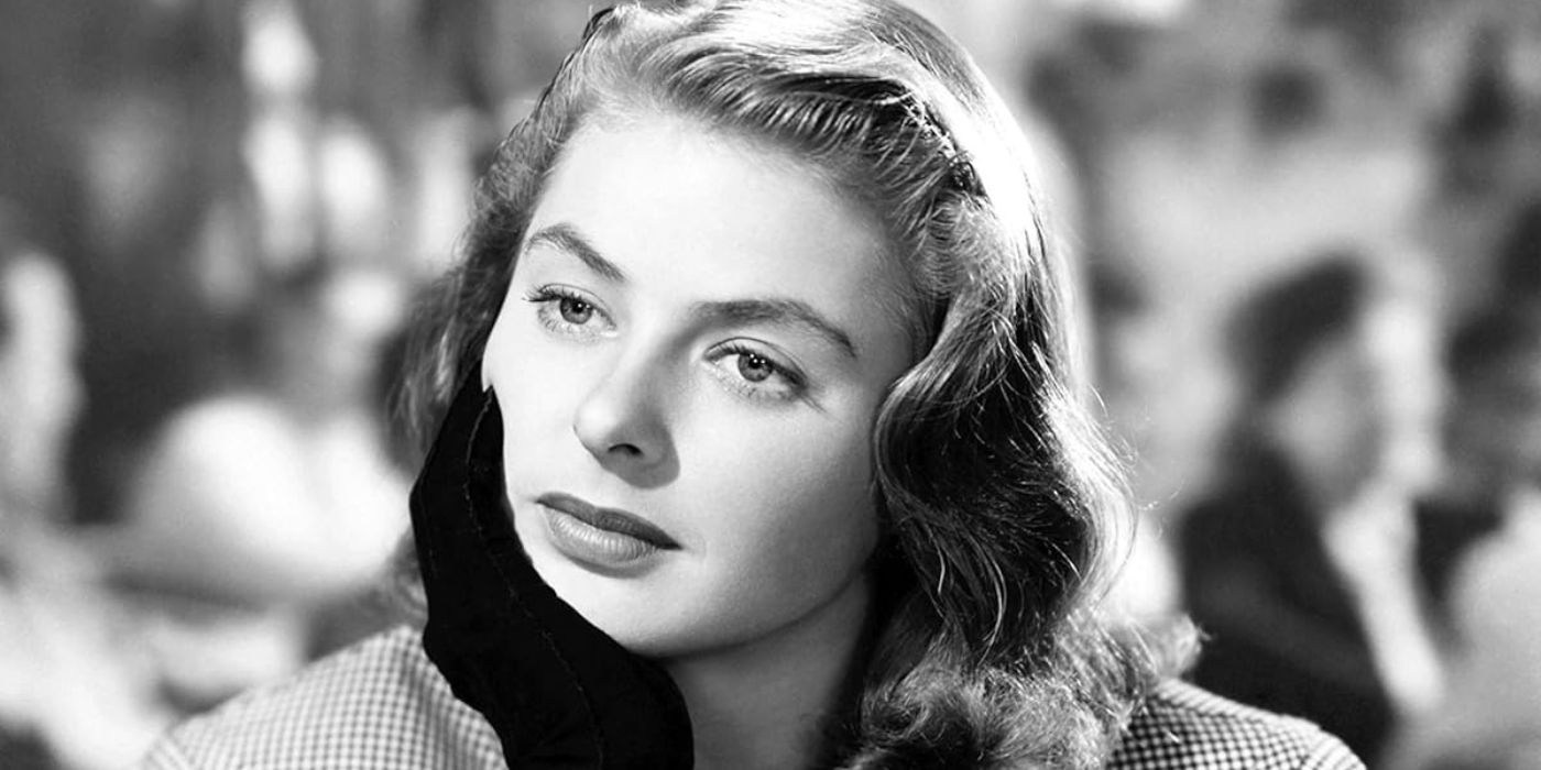 Ingrid Bergman resting her chin on her hand in Notorious (1946)