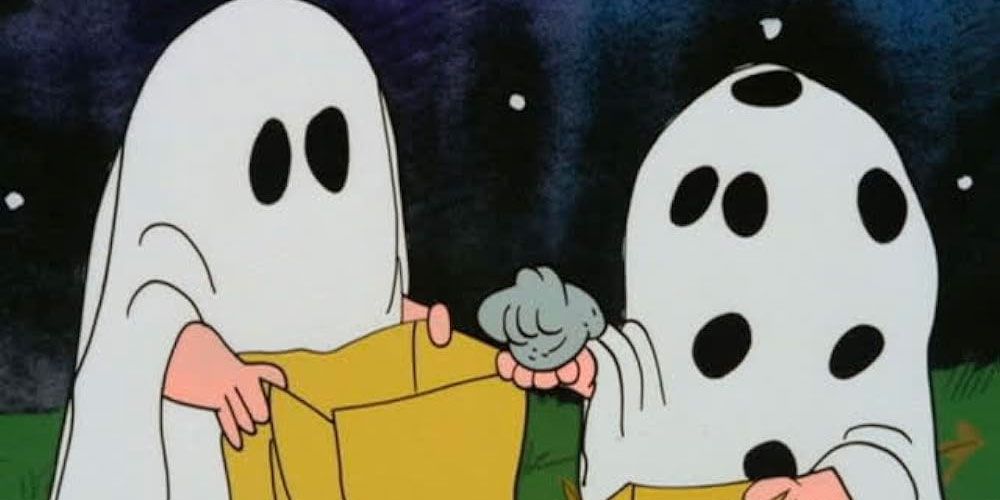 Charlie going trick-or-treating with a rock in It's the Great Pumpkin, Charlie Brown