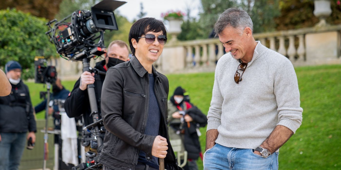 Donnie Yen and Chad Stahelski on the set of John Wick: Chapter 4