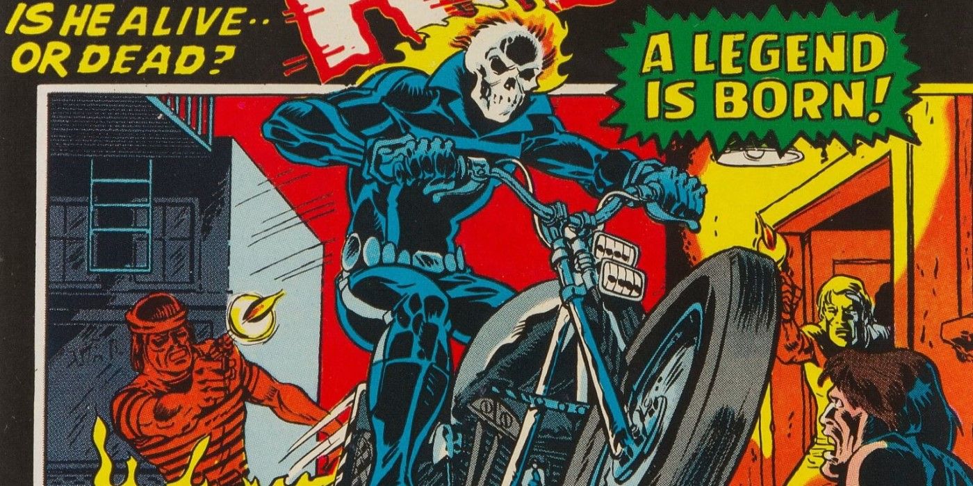 The first appearance of Ghost Rider on the cover of 1972's Marvel Spotlight #5 comic