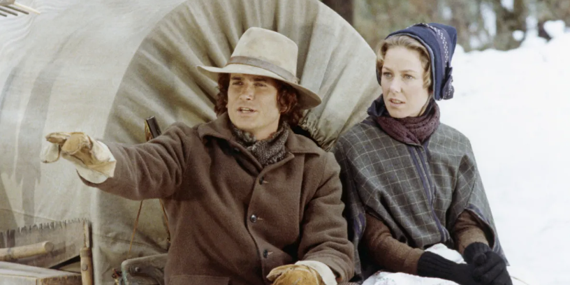 Michael Landon and Karen Grassle as Charles and Caroline Ingalls in Little House on the Prairie