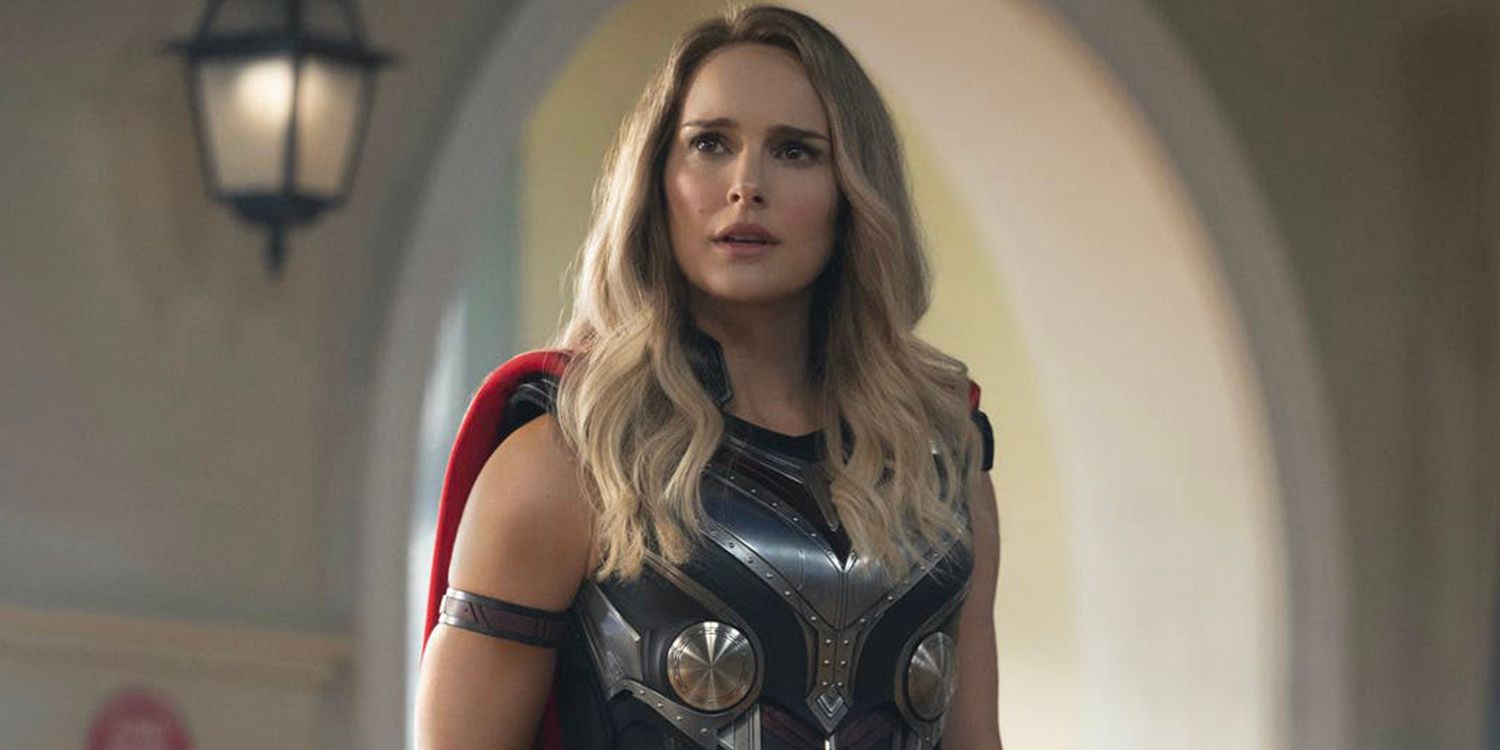 Mighty Thor/Jane Foster (Natalie Portman) stands in New Asgard wearing her superhero suit.