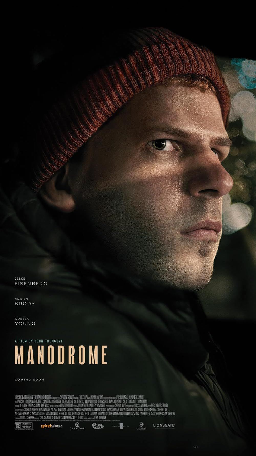 Jesse Eisenberg on the poster for Manodrome