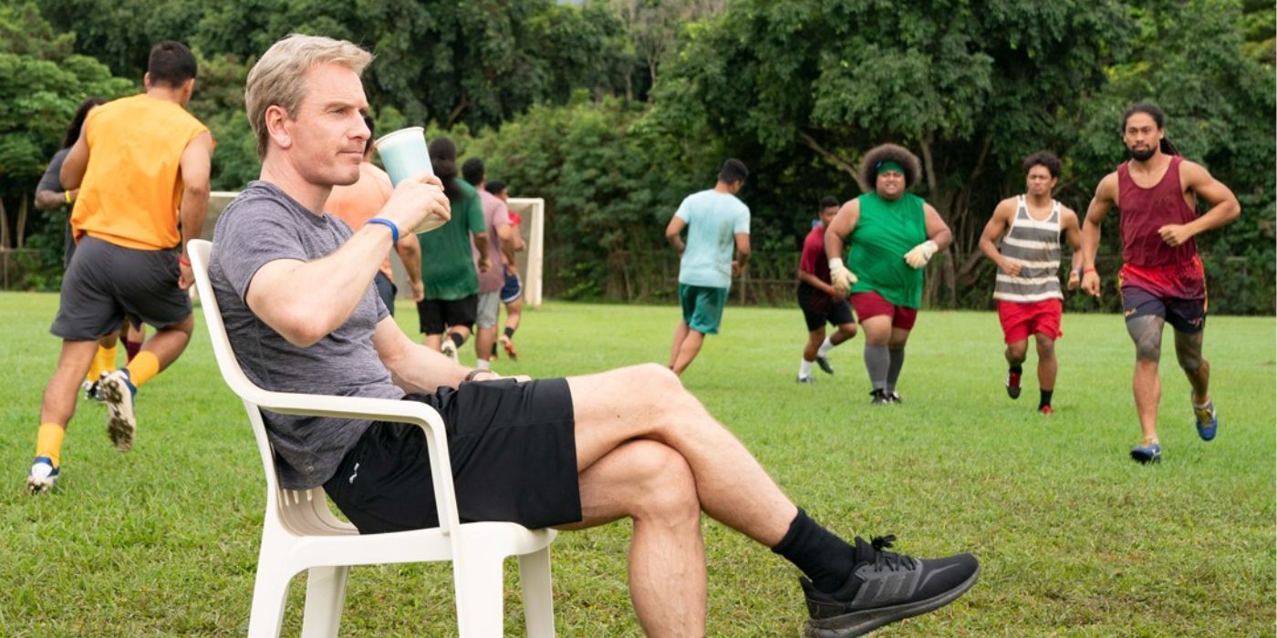 Michael Fassbender as the coach in 'Next Goal Wins'