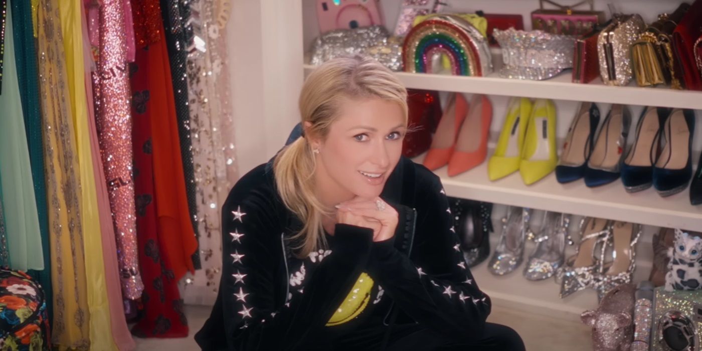 Paris Hilton sitting in her wardrobe close in Season 2 of Paris in Love