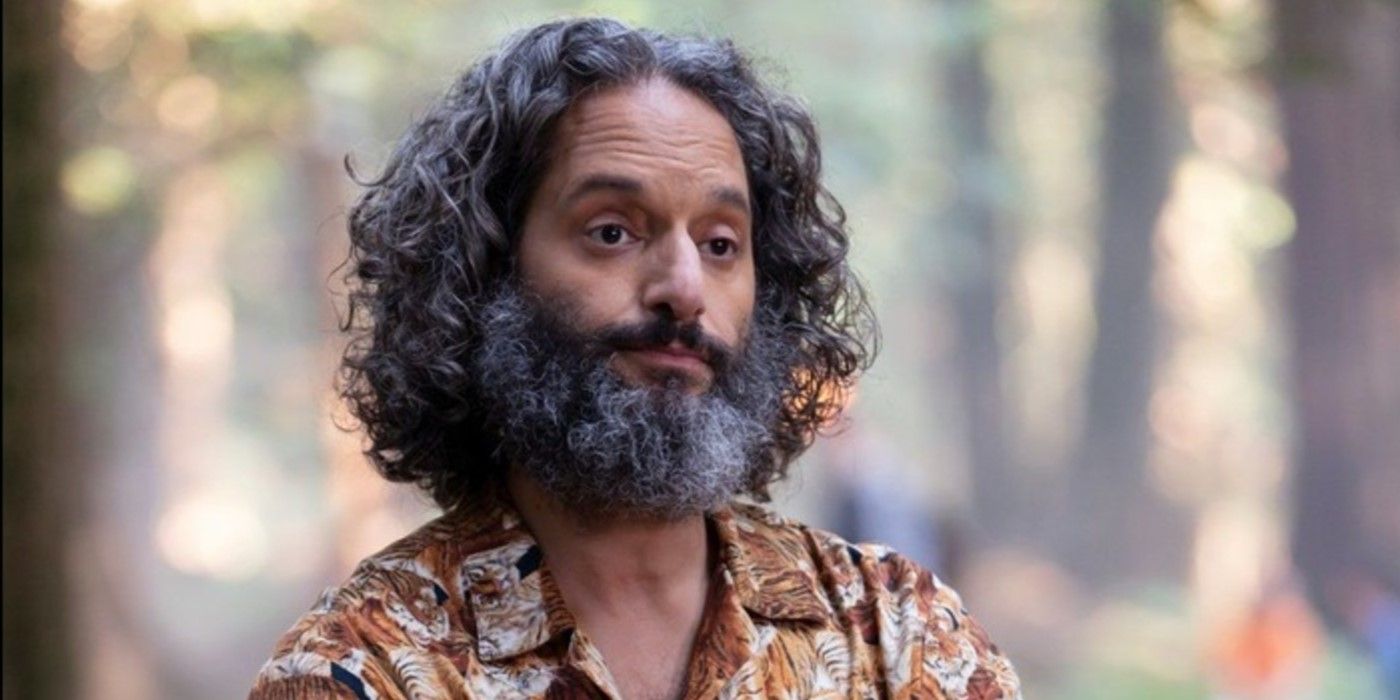 Jason Mantzoukas as Dionysius looking at a person offscreen in Percy Jackson and the Olympians