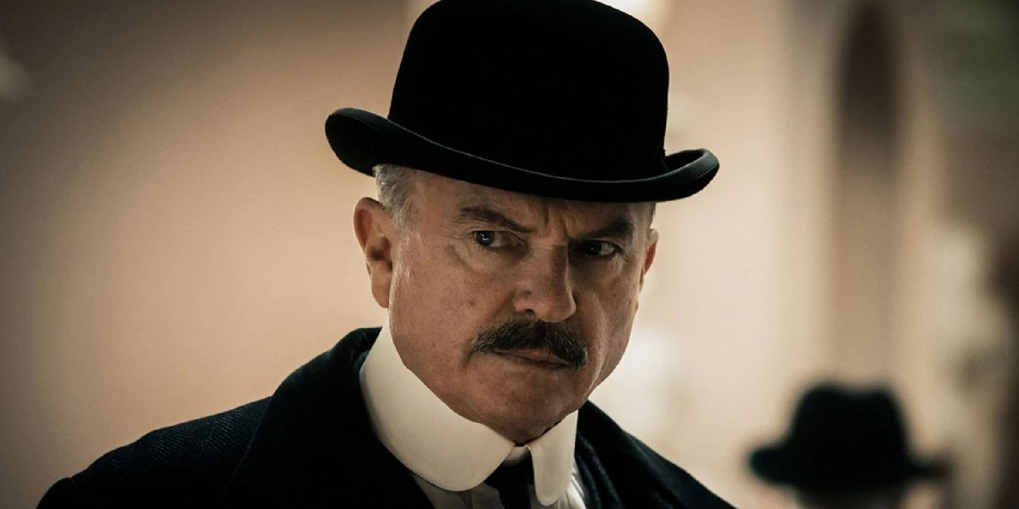 A close-up shot of Sam Neil as Detective Campbell in Peaky Blinders.