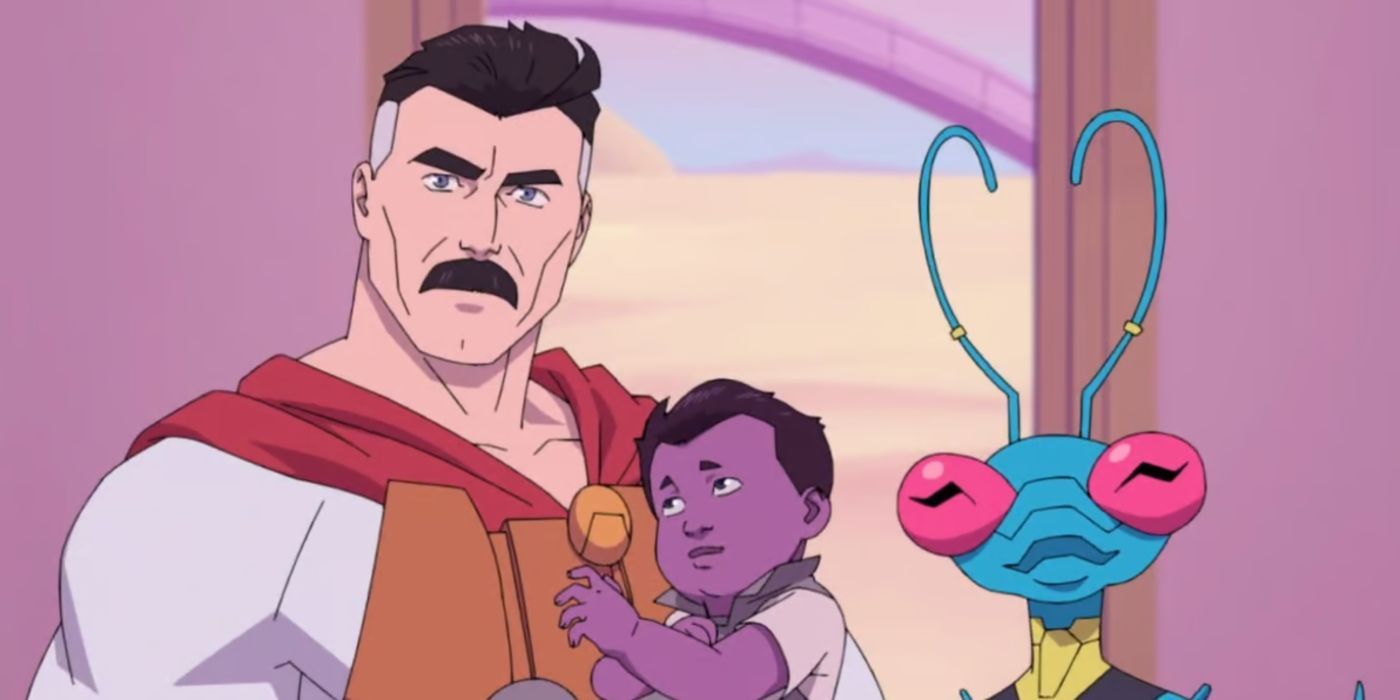 Omni-Man and his new family in 'Invincible'