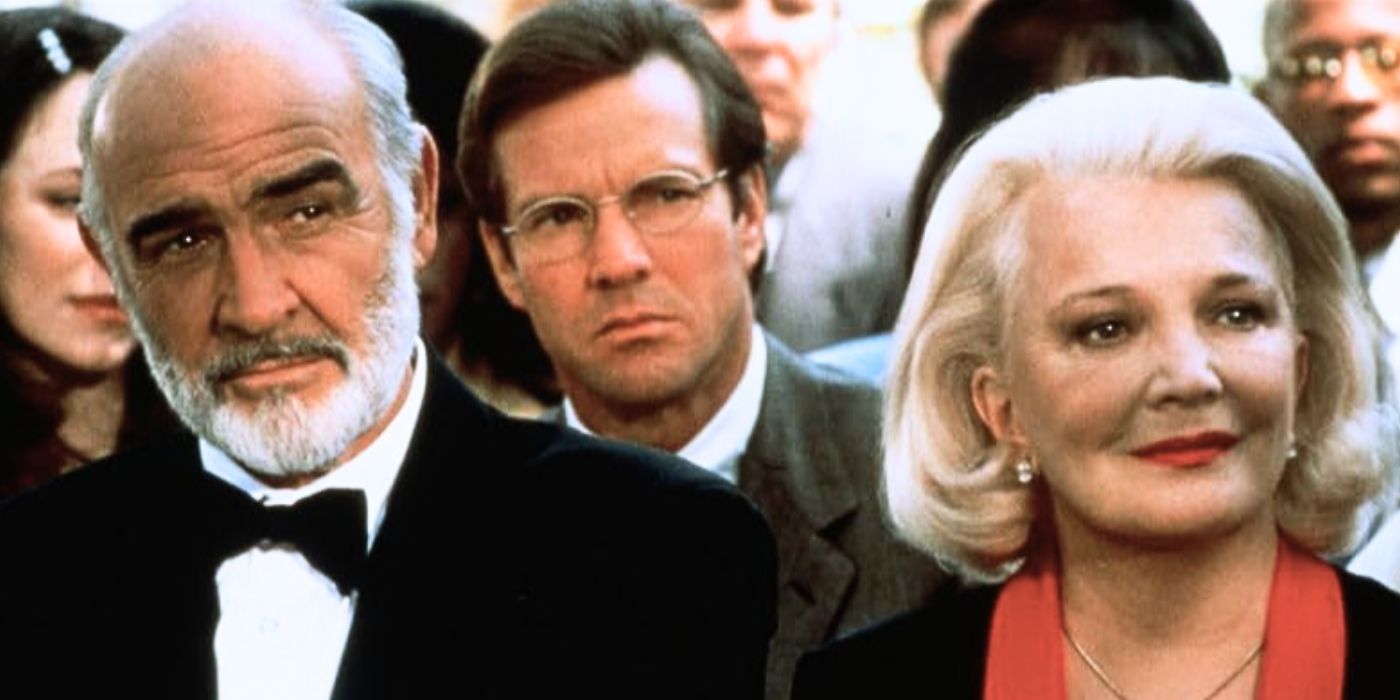 Dennis Quaid sitting behind Sean Connery and Ellen Burstyn in Playing By Heart (1998)