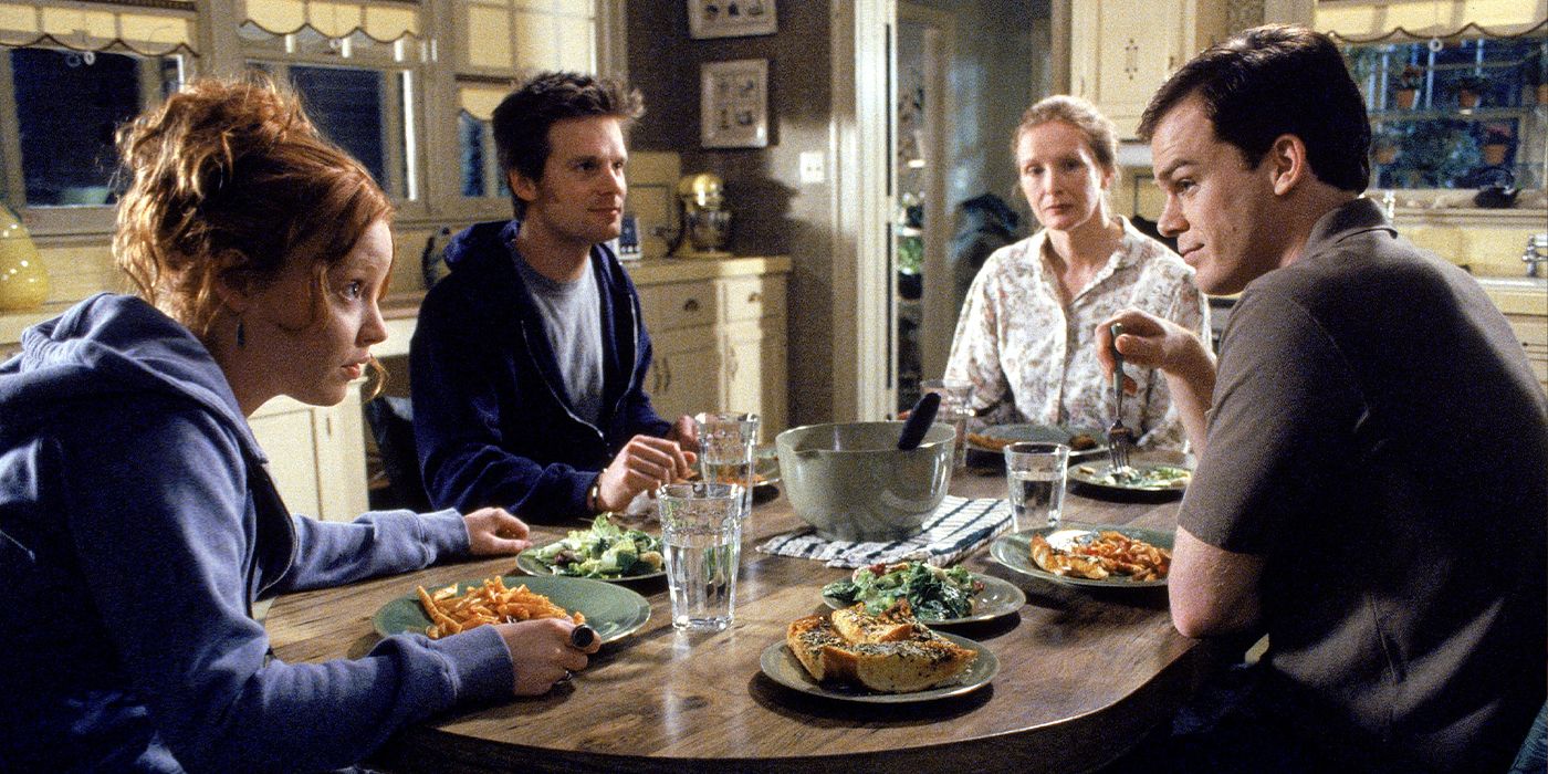 The cast of 'Six Feet Under' around a kitchen table