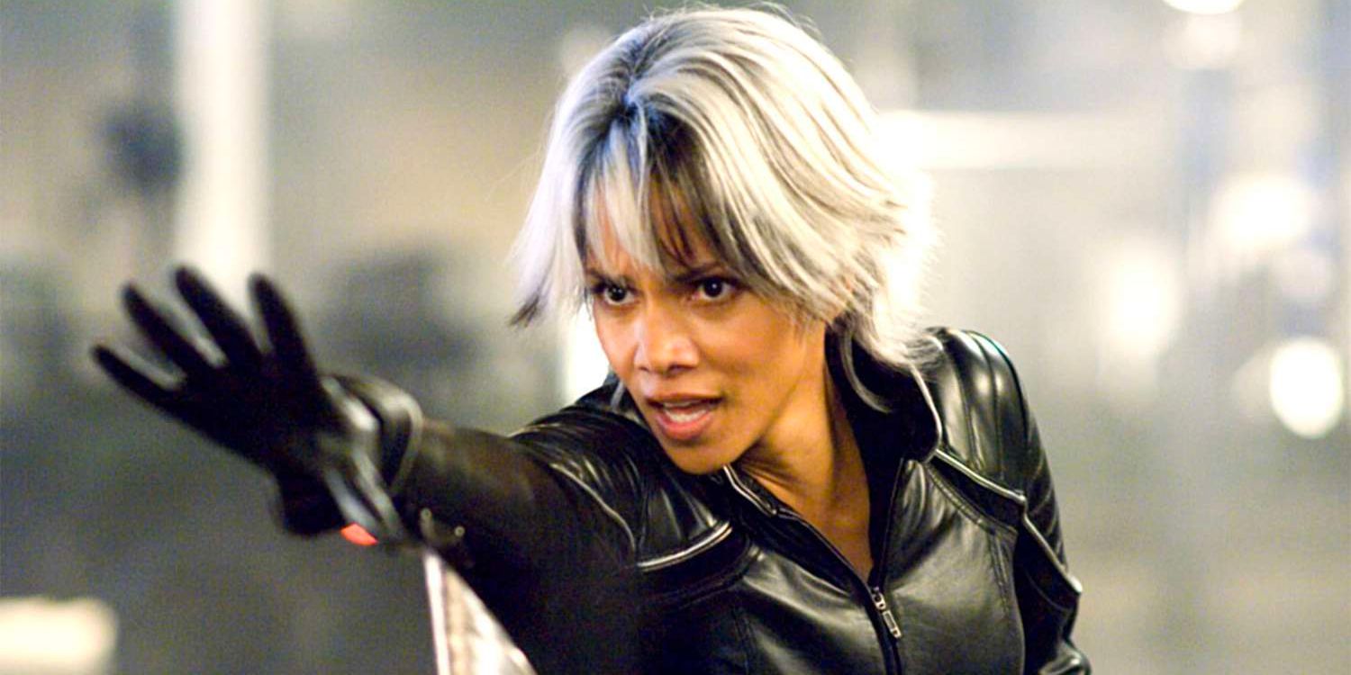 Storm (Halle Berry) uses her powers in battle.