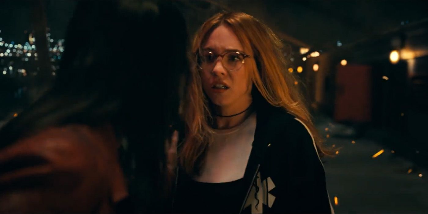 Sydney Sweeney talking to Dakota Johnson in a still from Madame Web