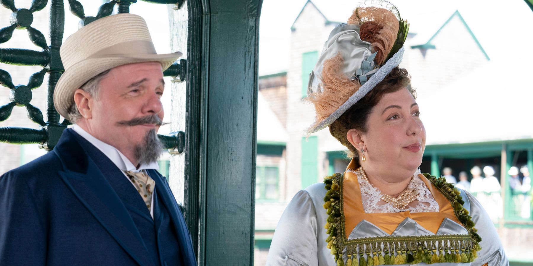 Ward McCallister (Nathan Lane) and Mamie Fish (Ashlie Atkinson) in 'The Gilded Age'