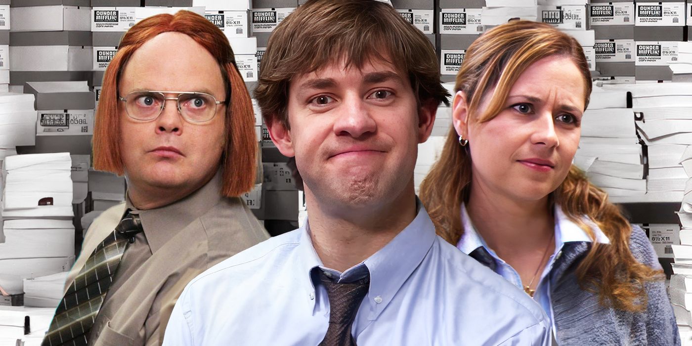 A custom image showing Dwight, Jim, and Pam in The Office.