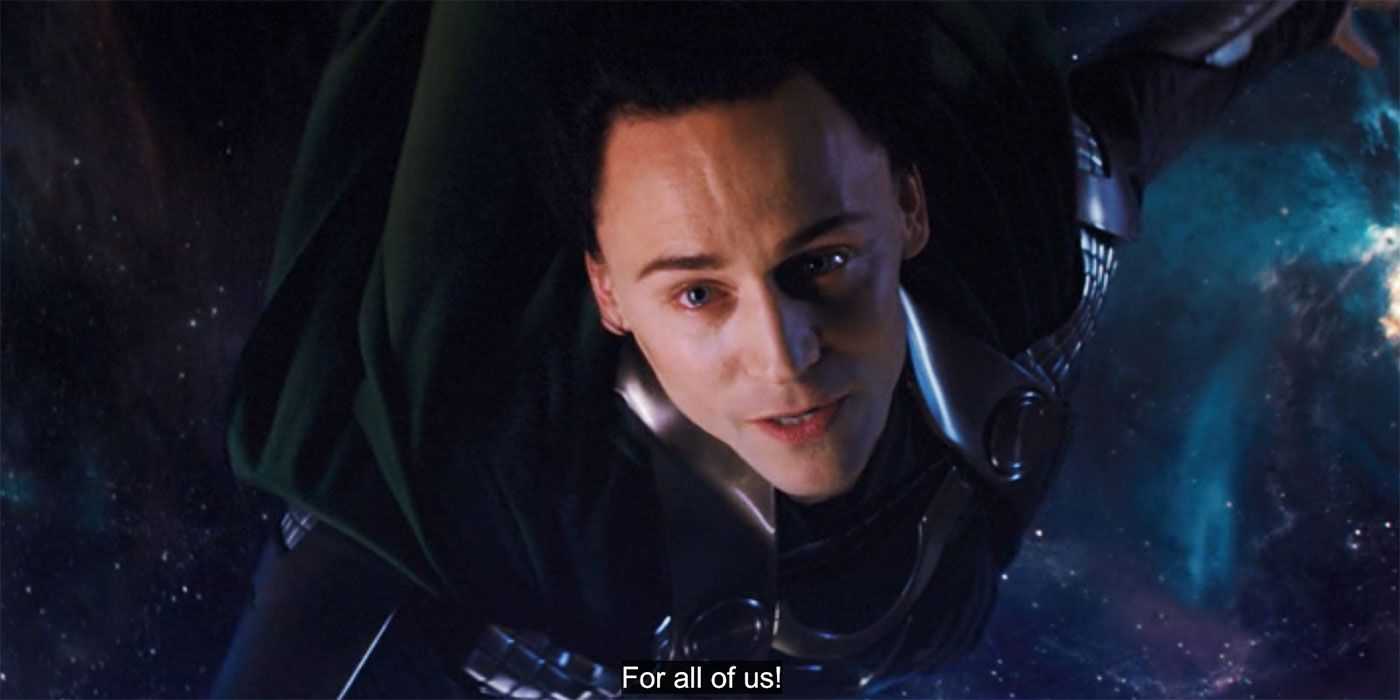 Loki looking up at someone in Thor