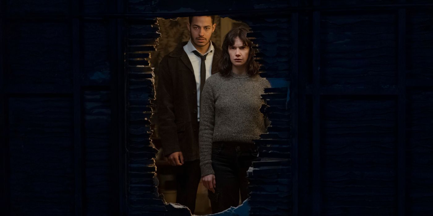 Daryl McCormack as Detective Colman Akande and Ruth Wilson as Lorna Brady in The Woman in the Wall
